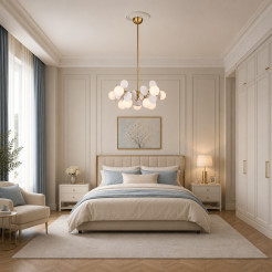 Lampa wisząca -5, biało złota 65 cm ST-DL-2969P-5
