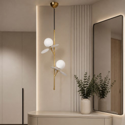 Lampa wisząca -2 pionowa złoto biała 26 cm ST-DL-2969P2