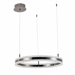Lampa wisząca  LED 60 cm - tytanowa z kryształowym pierścieniem ST-6376-60 tytan