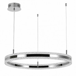 Lampa wisząca  LED 60 cm - tytanowa z kryształowym pierścieniem ST-6376-60 tytan