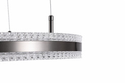 Lampa wisząca  LED 60 cm - tytanowa z kryształowym pierścieniem ST-6376-60 tytan