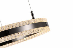 Lampa wisząca  LED 60 cm - tytanowa z kryształowym pierścieniem ST-6376-60 tytan