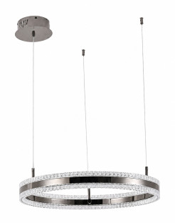 Lampa wisząca  LED 60 cm - tytanowa z kryształowym pierścieniem ST-6376-60 tytan