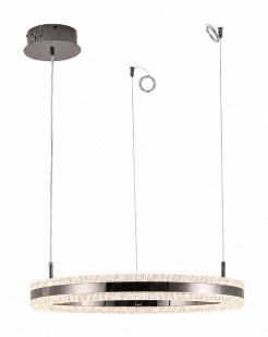 Lampa wisząca  LED 60 cm - tytanowa z kryształowym pierścieniem ST-6376-60 tytan