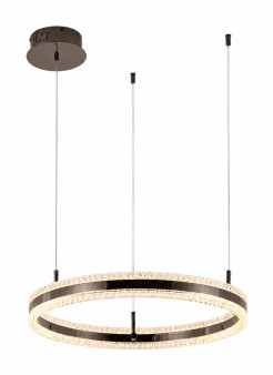 Lampa wisząca  LED 60 cm - tytanowa z kryształowym pierścieniem ST-6376-60 tytan