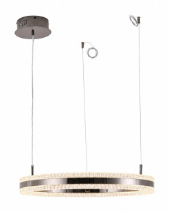 Lampa wisząca  LED 60 cm - tytanowa z kryształowym pierścieniem ST-6376-60 tytan