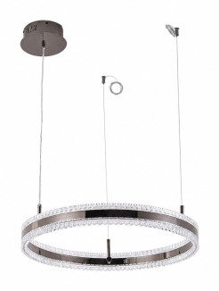 Lampa wisząca  LED 60 cm - tytanowa z kryształowym pierścieniem ST-6376-60 tytan