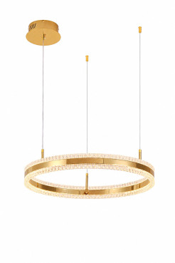 Lampa wisząca  LED 60 cm - złoty połysk z kryształowym pierścieniem ST-6376-60 mirror gold