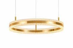 Lampa wisząca  LED 60 cm - złoty połysk z kryształowym pierścieniem ST-6376-60 mirror gold