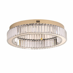 Plafon ledowy APOLLO 50 cm - złoty plafon LED, kryształowy ST-8876W-50
