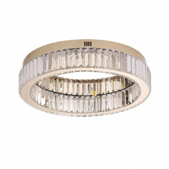 Plafon ledowy APOLLO 50 cm - złoty plafon LED, kryształowy ST-8876W-50