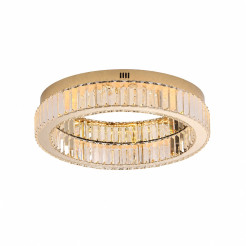 Plafon ledowy APOLLO 50 cm - złoty plafon LED, kryształowy ST-8876W-50
