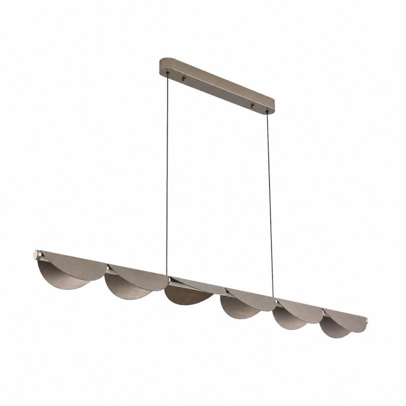 Lampa wisząca  LINE 143 cm - LED, szary szczotkowany, falista forma ST-3602-6-LONG