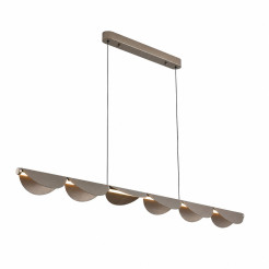 Lampa wisząca  LINE 143 cm - LED, szary szczotkowany, falista forma ST-3602-6-LONG