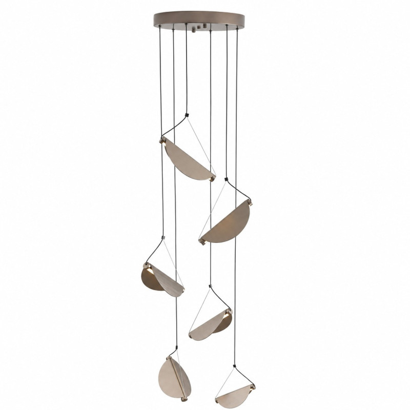 Lampa wisząca -6 – kaskadowa ledowa, szary szczotkowany 240 cm ST-3602A-6