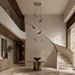 Lampa wisząca -6 – kaskadowa ledowa, szary szczotkowany 240 cm ST-3602A-6