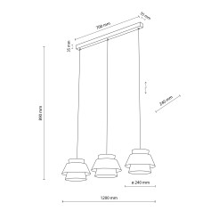 KALUM WOOD LAMPA WISZĄCA 3XE27 11810
