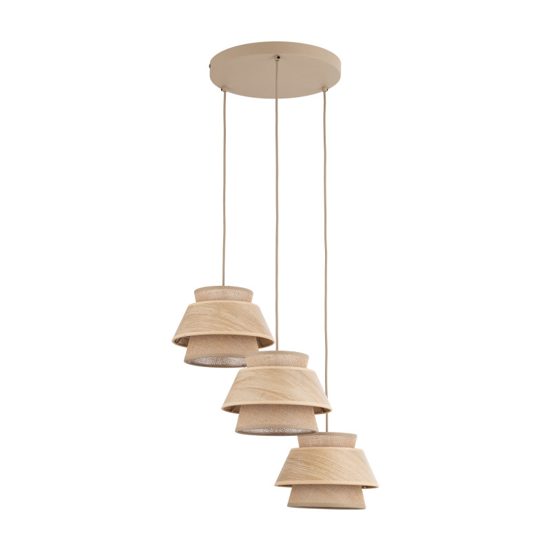 KALUM WOOD LAMPA WISZĄCA 3XE27 KOŁO 11808