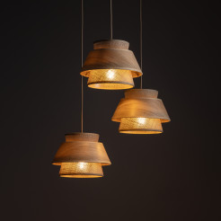 KALUM WOOD LAMPA WISZĄCA 3XE27 KOŁO 11808