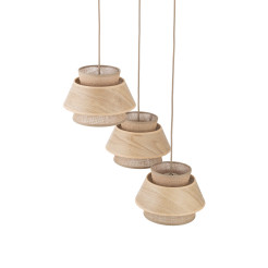 KALUM WOOD LAMPA WISZĄCA 3XE27 KOŁO 11808