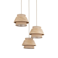 KALUM WOOD LAMPA WISZĄCA 3XE27 KOŁO 11808