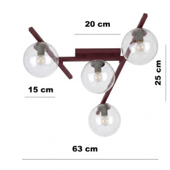 4 BURGUNDY TRANSPARENT 1796/4