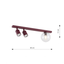 3 BURGUNDY TRANSPARENT 1817/3