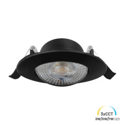 Oczko Sufitowe Okrągłe Ruchome 3/5/7W 3CCT Natynk/Podtynk Czarny EKZ2670