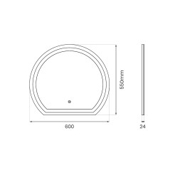 Lustro Laguna 2 600x450mm 16W LED 3000K-4000K-6000K ML2825