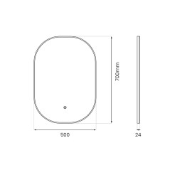 Lustro Belissa 500x700mm 16W LED 3000K-4000K-6000K ML2826
