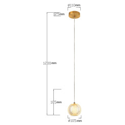 1 wisząca złota LP-2202/1P GD