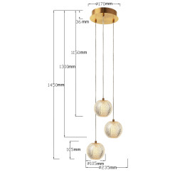 3 wisząca złota LP-2202/3P GD