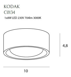 MAXLIGHT C0134 PLAFON KODAK I, 7,7W