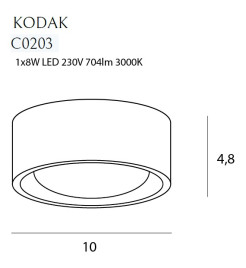 MAXLIGHT C0203 PLAFON KODAK I BLACK, 7,7W
