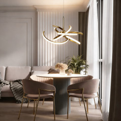 Lampa wisząca 48 cm złota LED CCT LP-1225/1P 48 GD