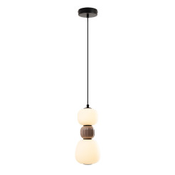 MAXLIGHT P0628 LAMPA WISZACA MODERN 13W, OPAL + MEDIUM BROWN
