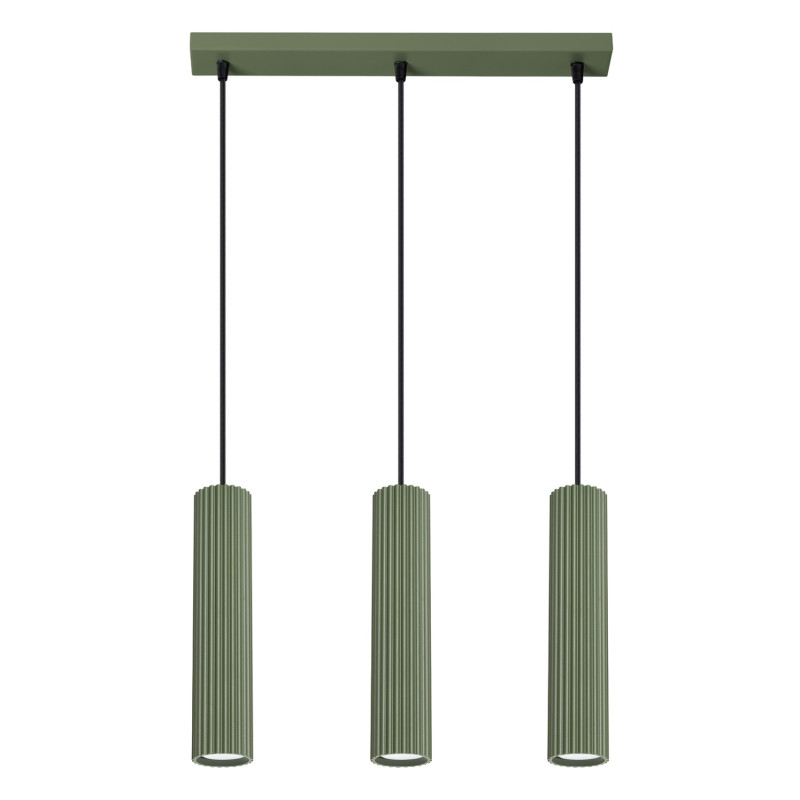 Lampa wisząca KARBON 3L zielona oliwka SL.1613