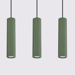 Lampa wisząca KARBON 3L zielona oliwka SL.1613