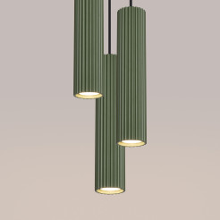 Lampa wisząca KARBON 3P zielona oliwka SL.1614