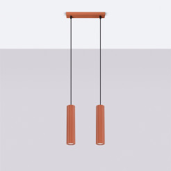 Lampa wisząca KARBON 2 ochra czerwona SL.1631