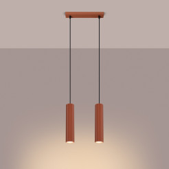 Lampa wisząca KARBON 2 ochra czerwona SL.1631
