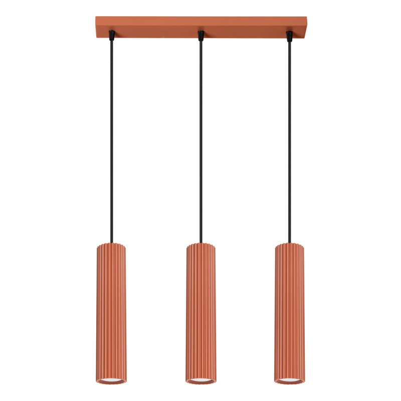 Lampa wisząca KARBON 3L ochra czerwona SL.1632