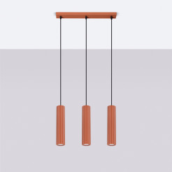 Lampa wisząca KARBON 3L ochra czerwona SL.1632