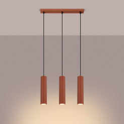 Lampa wisząca KARBON 3L ochra czerwona SL.1632