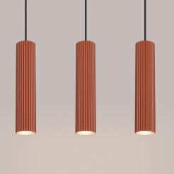 Lampa wisząca KARBON 3L ochra czerwona SL.1632