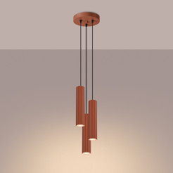 Lampa wisząca KARBON 3P ochra czerwona SL.1633