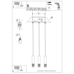 Lampa wisząca LIRO 3L biały SL.1693
