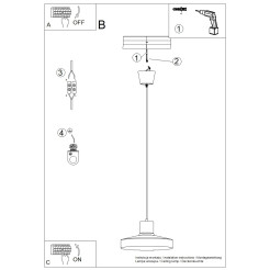 Lampa wisząca BILO ochra czerwona SL.1706