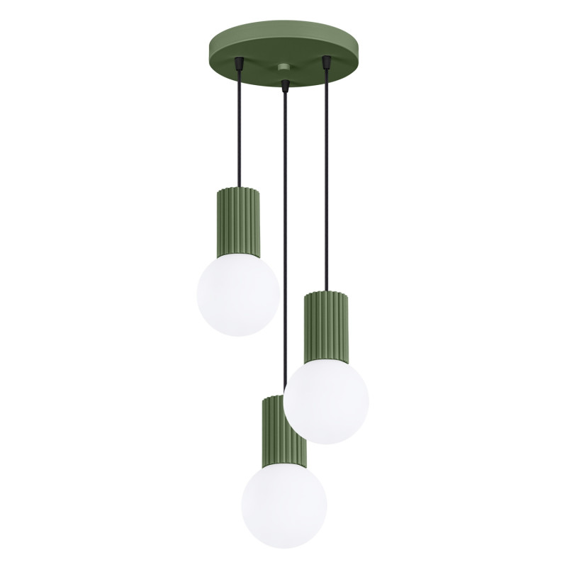 Lampa wisząca HALO 3P zielona oliwka SL.1725