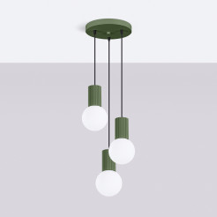 Lampa wisząca HALO 3P zielona oliwka SL.1725